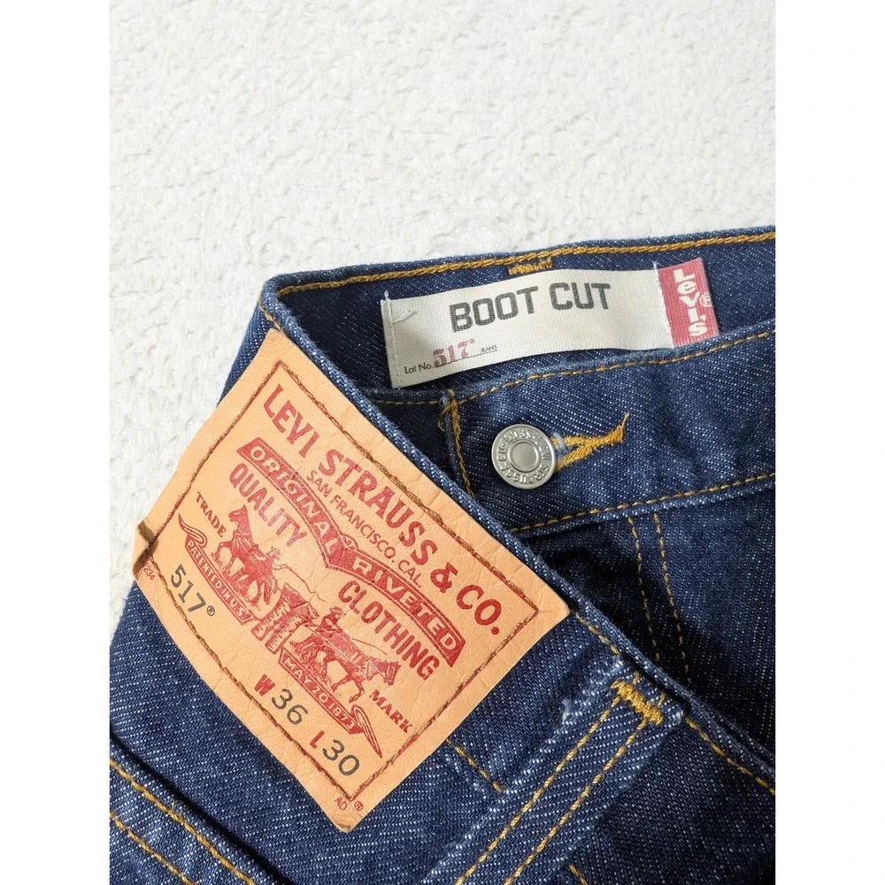 NEW! Levi's Jeans Mens 36/30‎ Blue 517 Bootcut Dark Wash Denim '09
